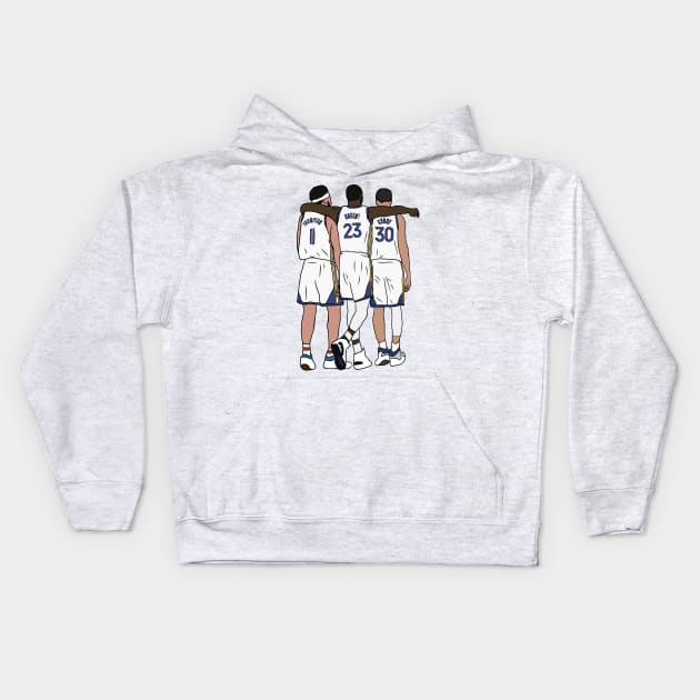 Klay, Draymond & Steph Kids Hoodie by rattraptees